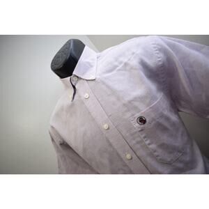 Southern Proper Dress Shirt Striped Short Sleeve Front Pocket Mens Size Small